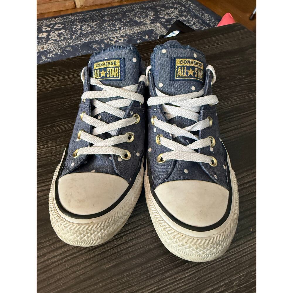 Converse Madison Oxford Low Top Sneaker Navy White Polka Dot Sz. 6
